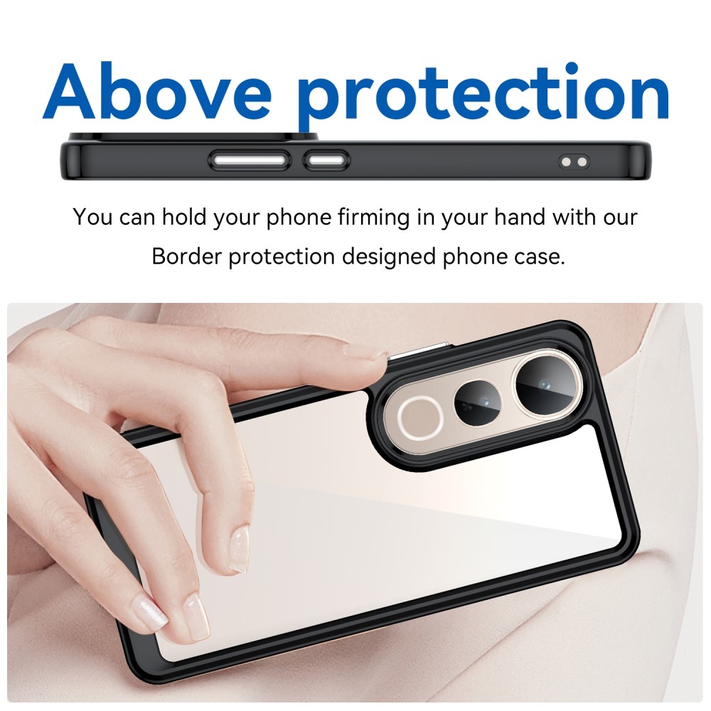 Gél tok fix hátlappal a Vivo V50 Lite 4G/5G készülékhez - fekete
