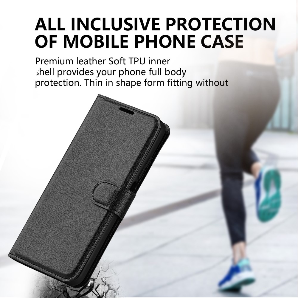 Litchi könyv tok a Xiaomi 14T-hez - fekete