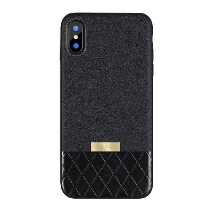 Gogo zselés tok PU bőr hátlappal iPhone X készülékhez - fekete