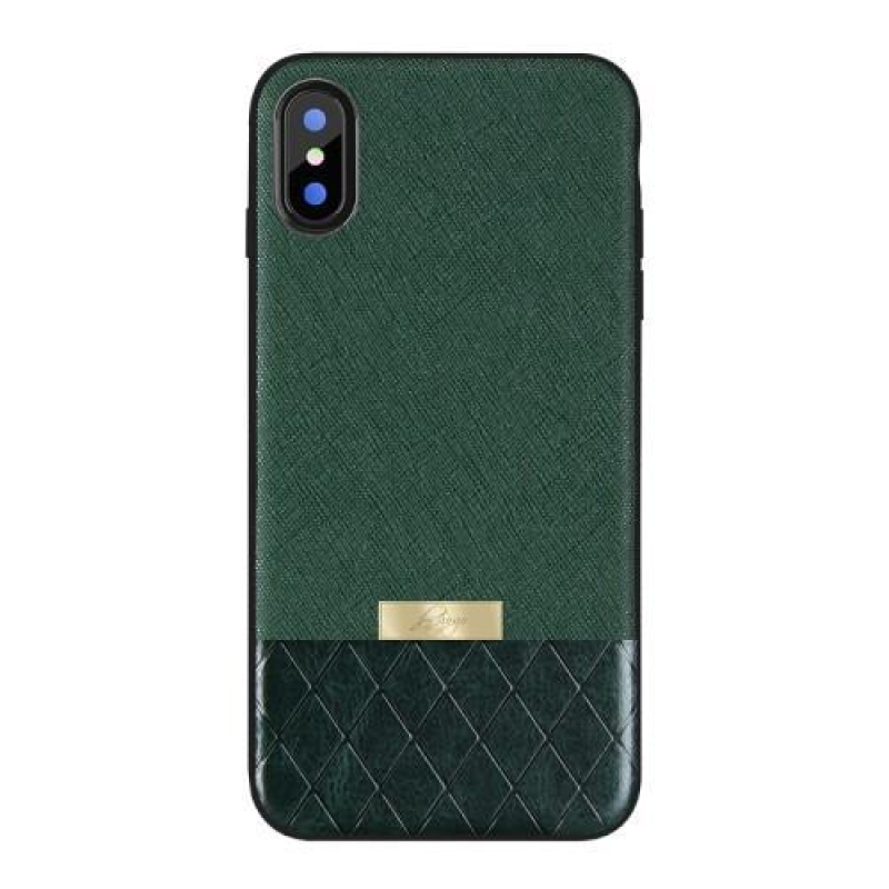 Gogo zselés tok PU bőr hátlappal iPhone X készülékhez - zöld