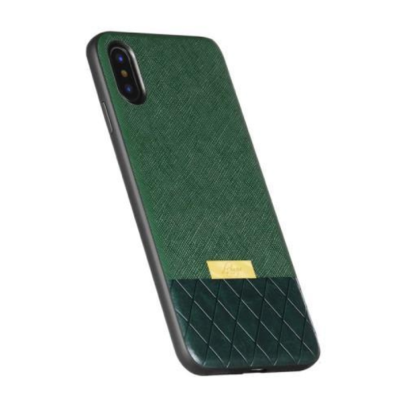 Gogo zselés tok PU bőr hátlappal iPhone X készülékhez - zöld