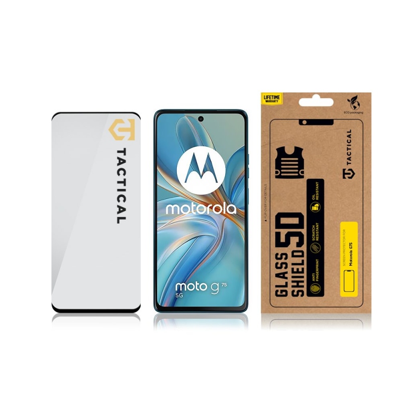 Tactical Glass Shield 5D üveg a Motorola G75 fekete készülékhez