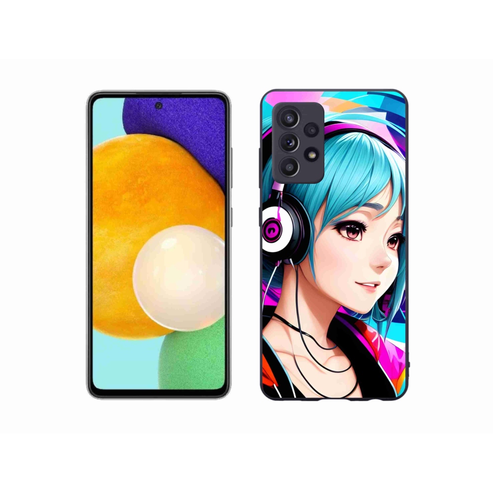 Zselés borítás mmCase Samsung Galaxy A52s 5G - lány fejhallgatóval