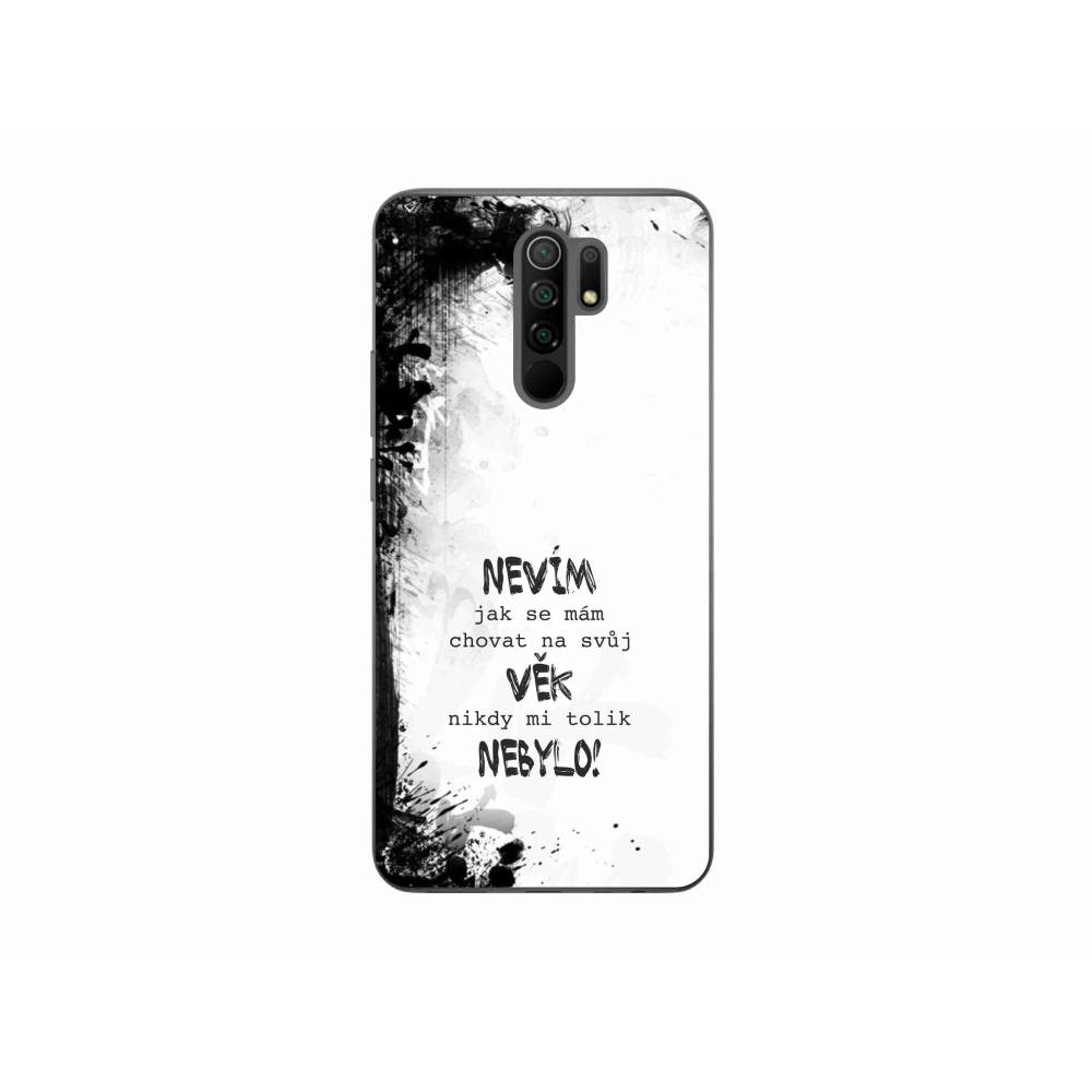 Gél borító mmCase a Xiaomi Redmi 9-hez - vicces szöveg 14 fehér háttérrel