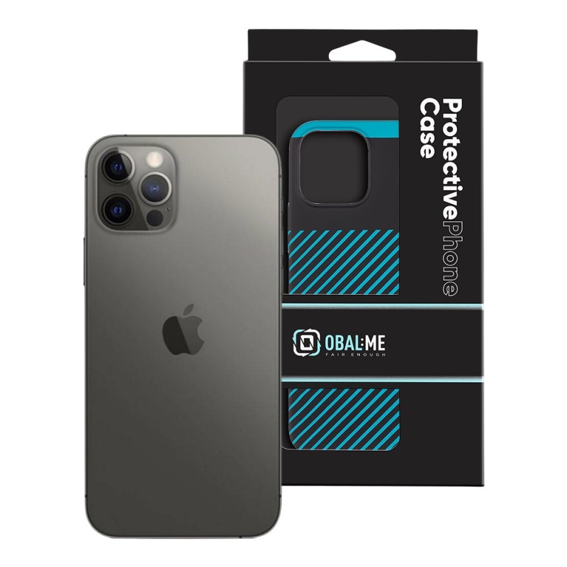 Borító:ME Flossy Stripes borító Apple iPhone 12/12 Pro készülékhez Fekete/Teal
