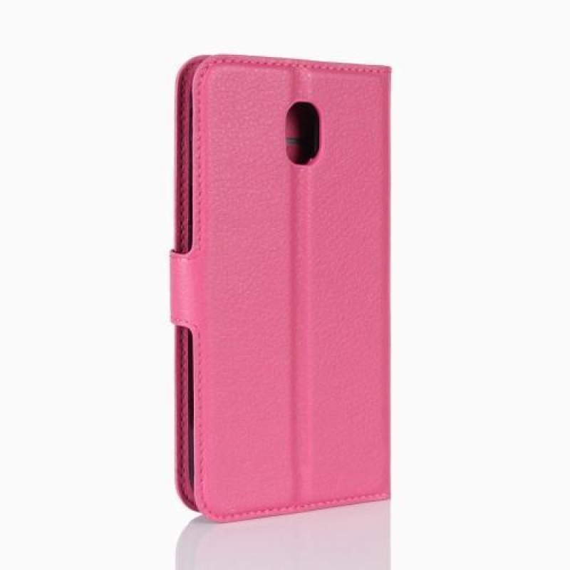 Szemcsés könyv tok Samsung Galaxy J3 (2017) - rózsaszínű