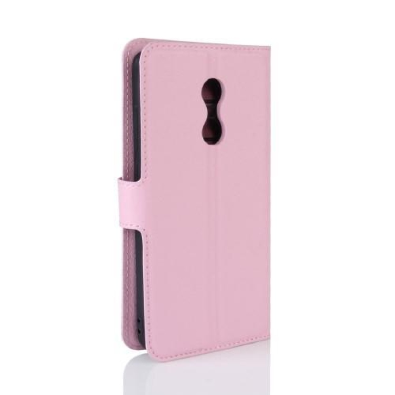 Szemcsés PU bőr tok Xiaomi Redmi Note 4X - rózsaszínű