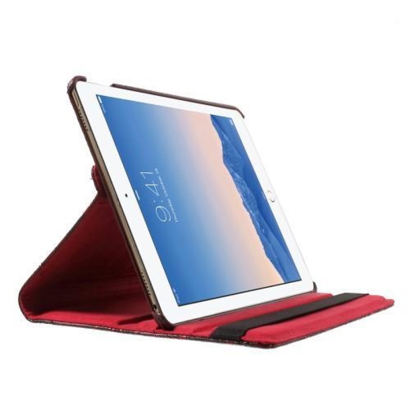 Stílusos könyvtáska iPad Pro 9.7 készülékhez - piros színben