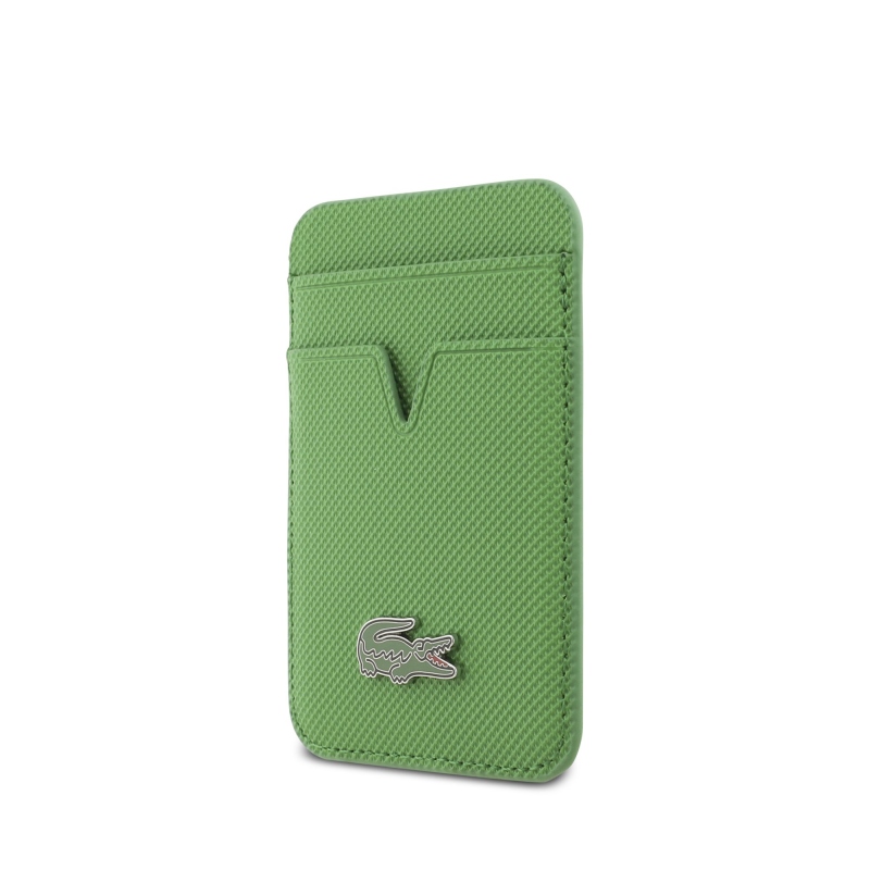 Lacoste Iconic Petit Pique MagSafe MagSafe hátlap + pénztárca iPhone 17 Pro Max-hoz Zöld