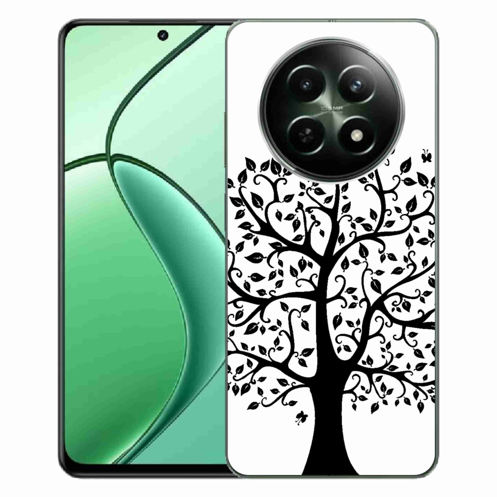 Zselés borítás mmCase a Realme 12 5G/12x 5G készülékhez - fekete-fehér fa