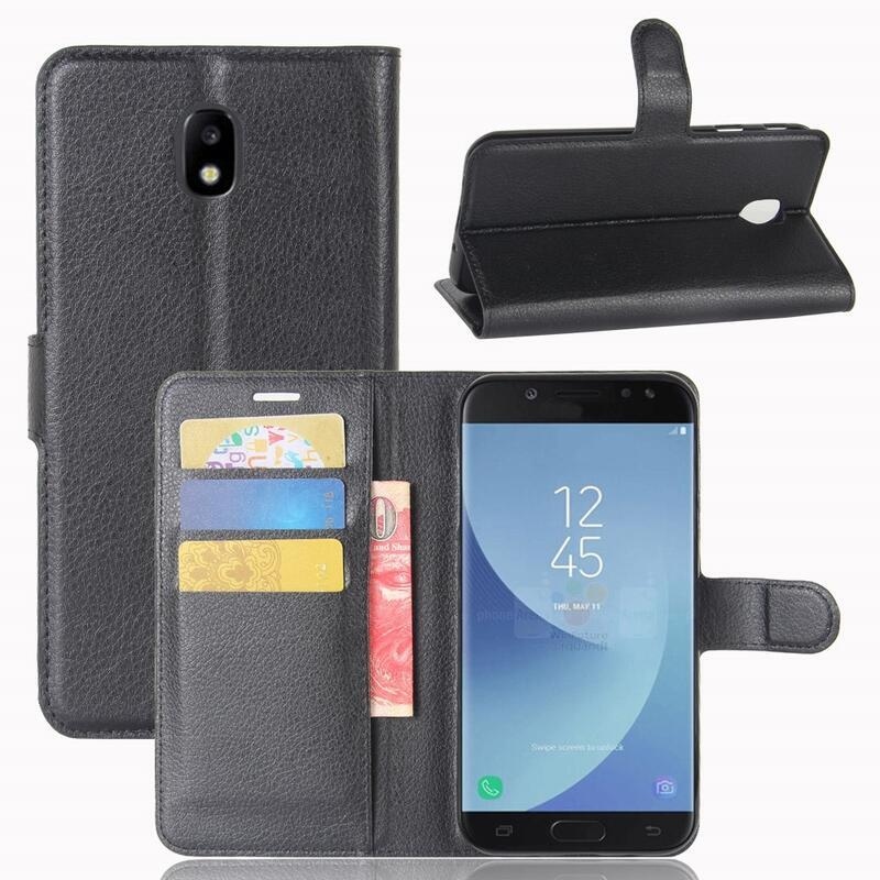 Grianes PU bőr tok Samsung Galaxy J5 (2017) készülékhez - fekete