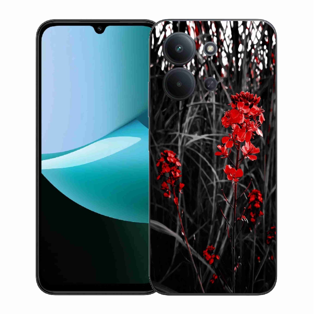 Gél borítás mmCase a Xiaomi Redmi 15C 4G (171mm)/Poco C85 4G (171mm) - piros növényhez