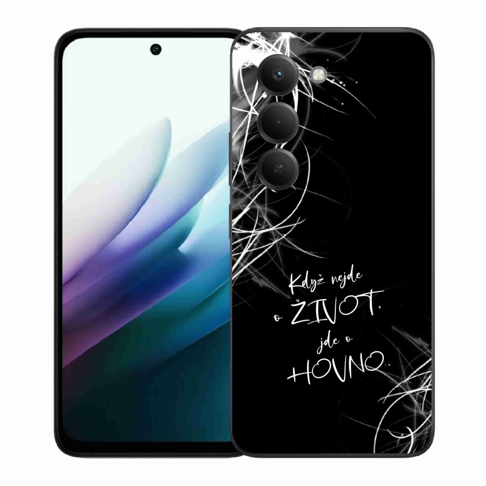 Gél borító mmCase a Xiaomi Redmi 15 4G/5G (171mm) - vicces szöveg 16 fekete háttérrel