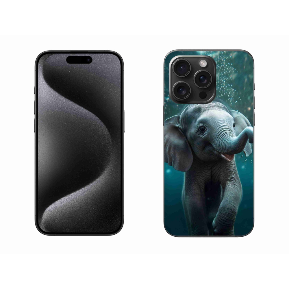 Zselés borítás mmCase iPhone 15 Pro Max készülékhez - elefánt a víz alatt