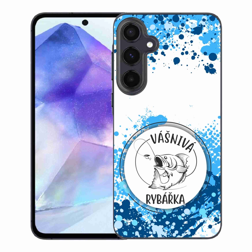 Gél borítás mmCase Samsung Galaxy A55 5G - szenvedélyes halásznő fehér háttérrel