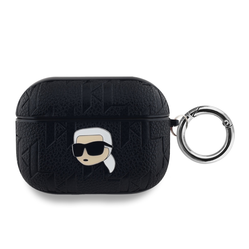 Karl Lagerfeld PU dombornyomott Karl fej tok az AirPods Pro készülékhez Fekete