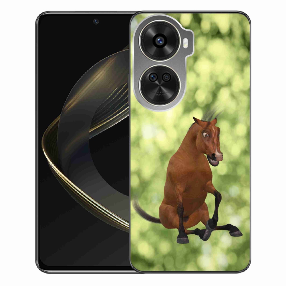 Zselés borítás mmCase a Huawei Nova 12 SE-hez - barna rajzfilm ló 1