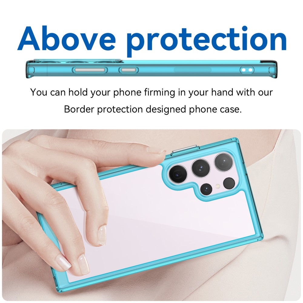Gél tok kemény hátlappal Samsung Galaxy S24 Ultra készülékhez - világoskék