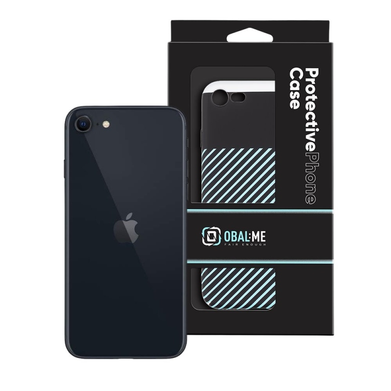 COVER:ME Flossy Stripes Cover for Apple iPhone 7/8/SE2020/SE2022 Fekete/tejkék