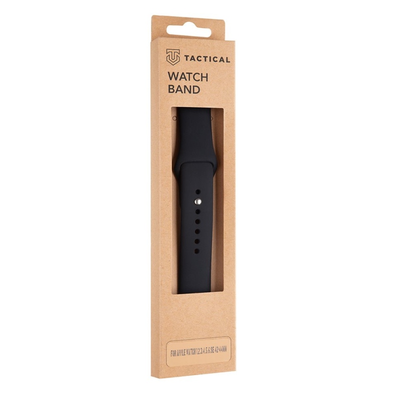 Tactical 488 Szilikon szíj Apple Watch 1/2/3/4/4/5/6/7/8/9/SE 42/44/45mm-es órához Fekete