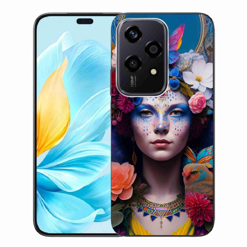 Gél borító mmCase a Honor 200 Lite 5G számára - nő virágokkal