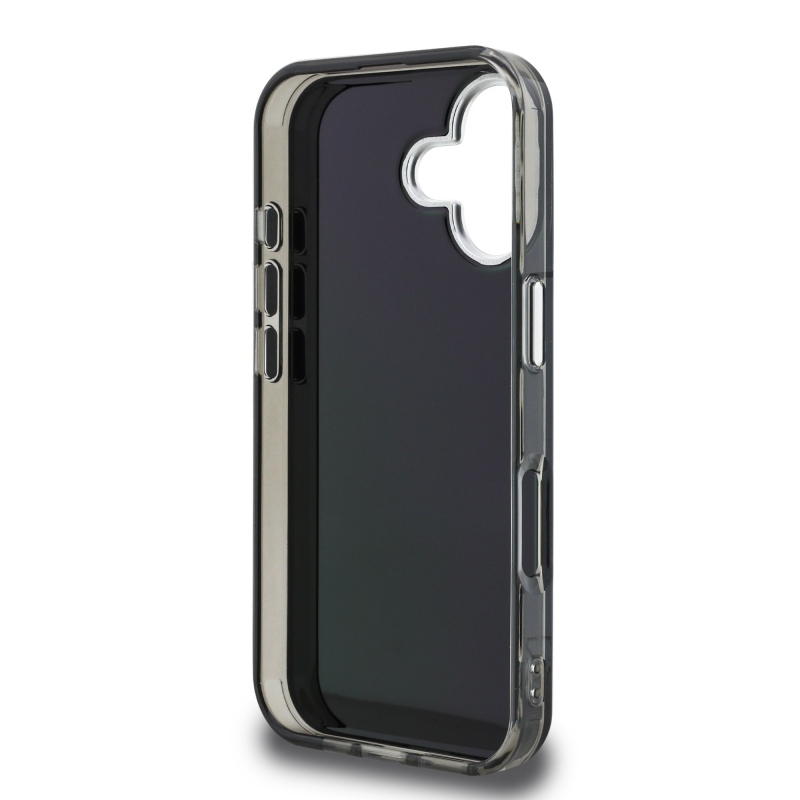 Karl Lagerfeld IML Aquarelle Karl és Choupette hátlapi borító iPhone 16-hoz Fekete