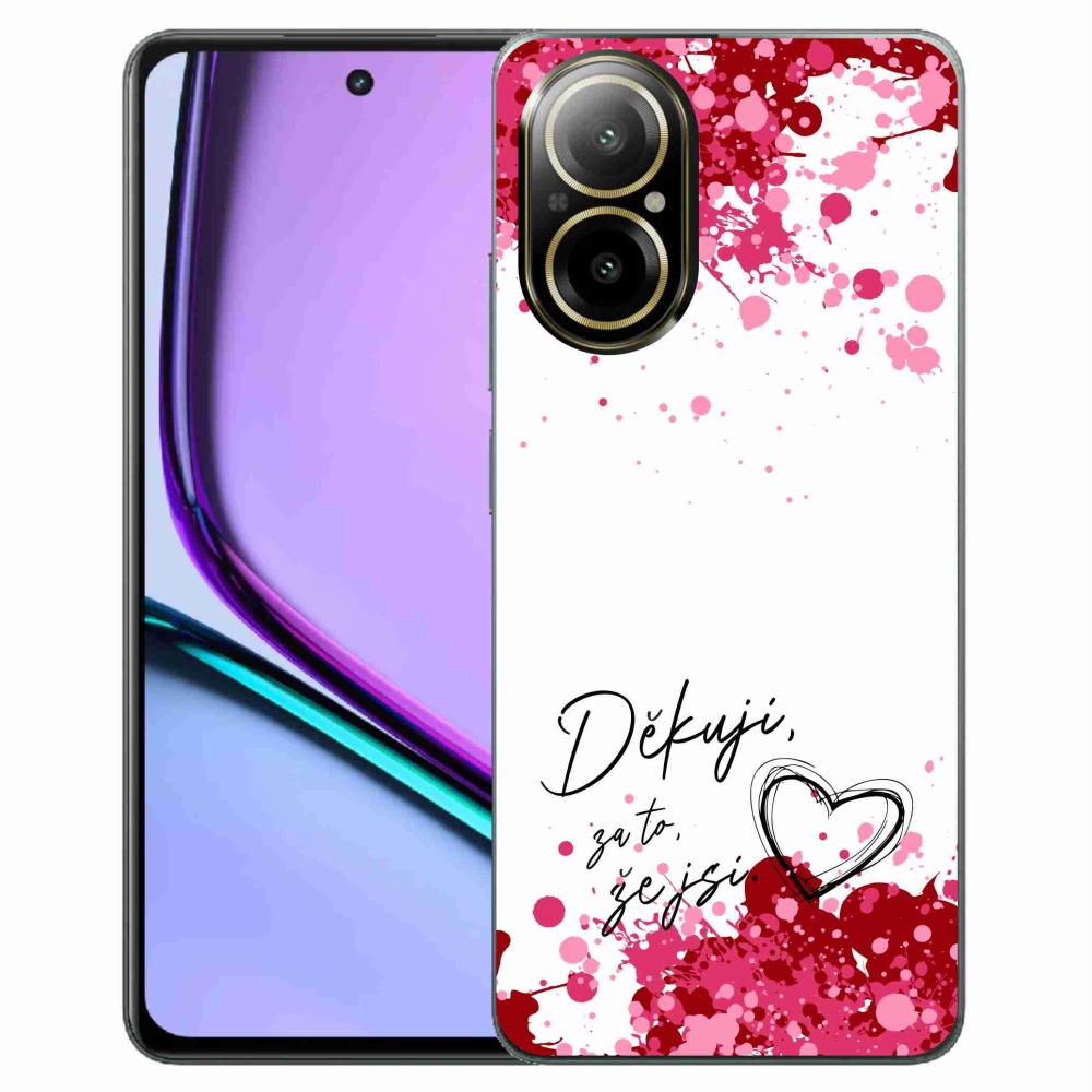 Gél borító mmCase a Realme C67 készülékhez - szerelmes szöveg 2 fehér háttér