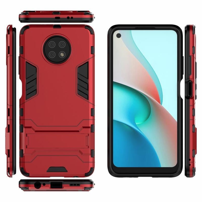 Védő hibrid tartós borító Xiaomi Redmi Note 9T 5G - piros