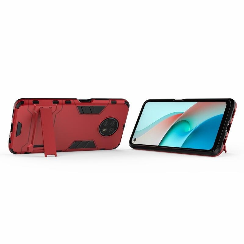 Védő hibrid tartós borító Xiaomi Redmi Note 9T 5G - piros