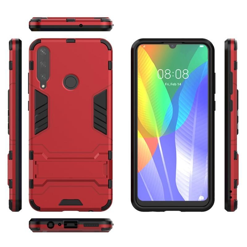 Guard tartós hibrid védőburkolat Huawei Y6p készülékhez - piros