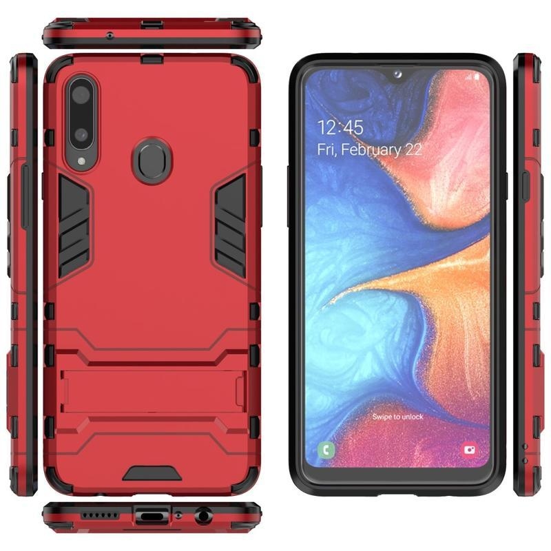 Guard tartós hibrid védőburkolat Samsung Galaxy A20s készülékhez - piros