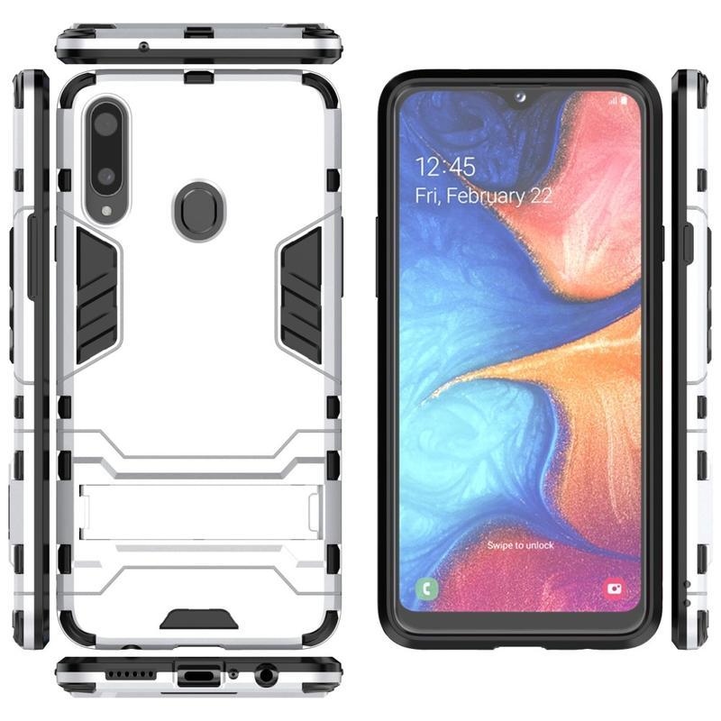 Guard tartós hibrid borítás Samsung Galaxy A20s készülékhez - ezüst színű