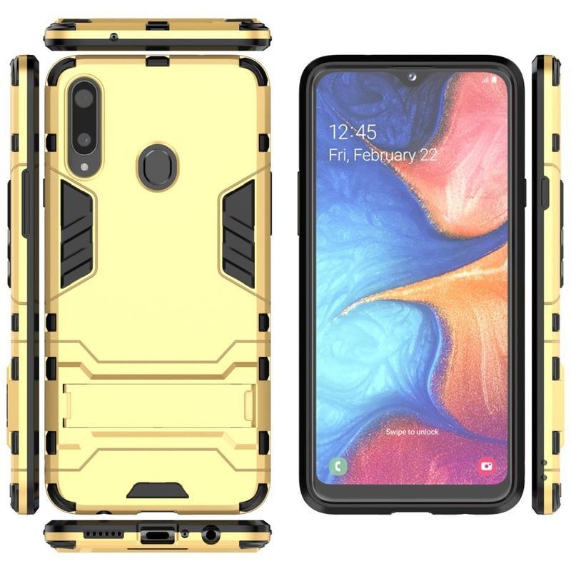 Guard tartós hibrid védőburkolat Samsung Galaxy A20s készülékhez - sárga