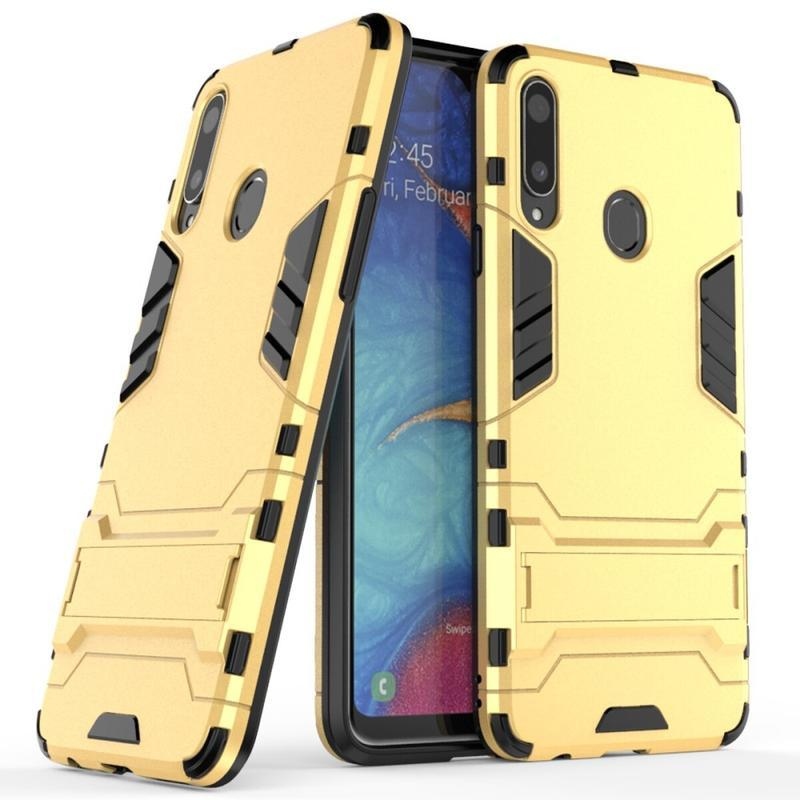 Guard tartós hibrid védőburkolat Samsung Galaxy A20s készülékhez - sárga