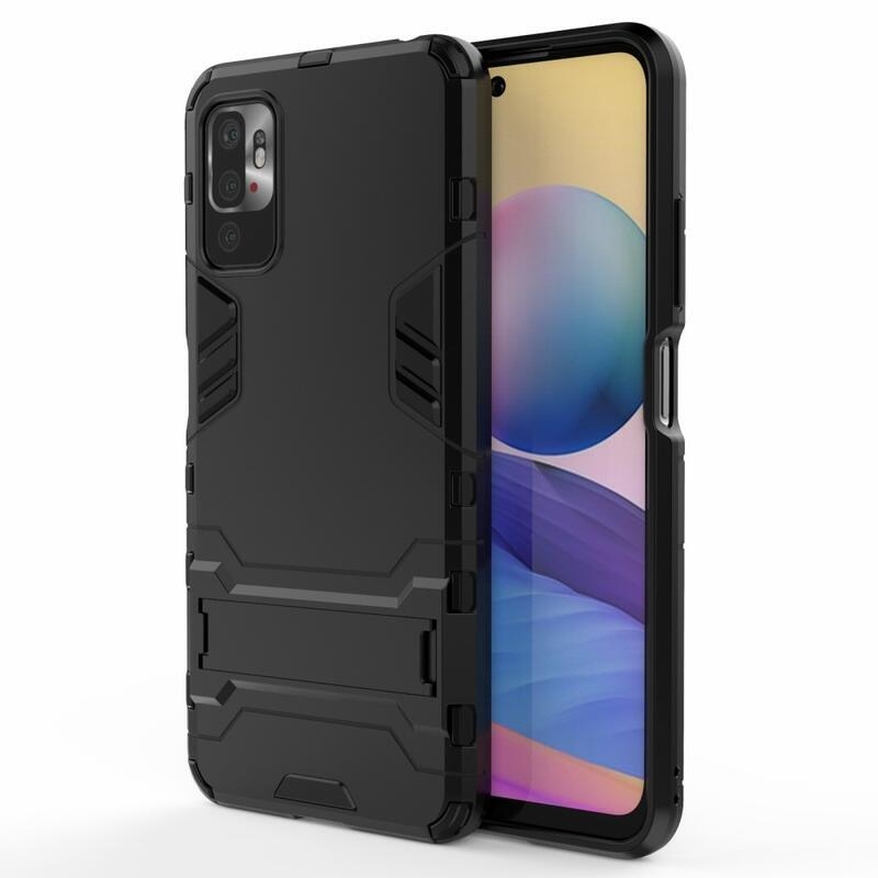 Guard tartós hibrid védőburkolat Xiaomi Redmi Note 10 5G/Poco M3 Pro 4G/5G számára - fekete