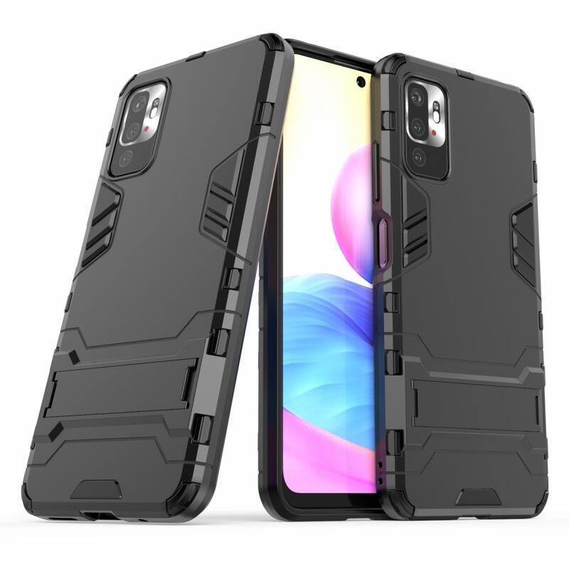 Guard tartós hibrid védőburkolat Xiaomi Redmi Note 10 5G/Poco M3 Pro 4G/5G számára - fekete