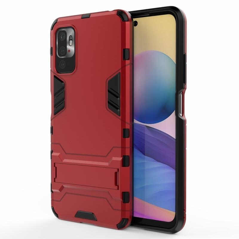 Guard tartós hibrid védőburkolat Xiaomi Redmi Note 10 5G/Poco M3 Pro 4G/5G számára - piros
