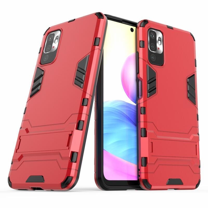 Guard tartós hibrid védőburkolat Xiaomi Redmi Note 10 5G/Poco M3 Pro 4G/5G számára - piros