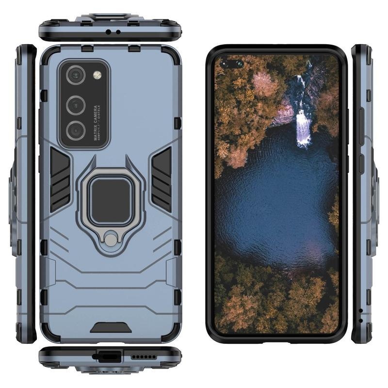 Guardy tartós hibrid borító ujjgyűrűvel a Huawei P40 Pro-hoz - kék