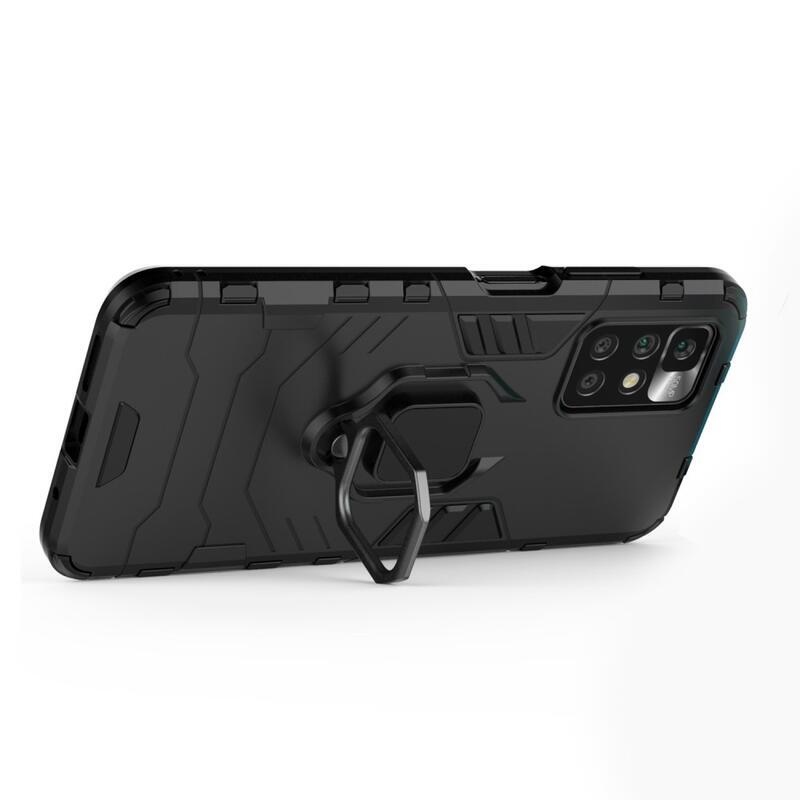 Guard tartós hibrid védőburkolat ujjmarkolattal Xiaomi Redmi 10/Redmi 10 (2022) - fekete