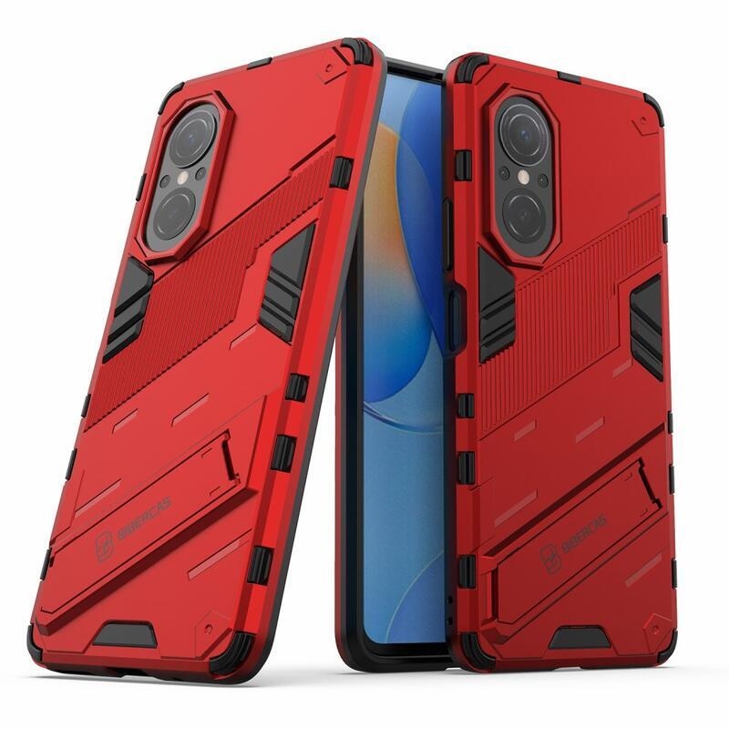 Armory tartós hibrid borító felhajtható állvánnyal a Huawei Nova 9 SE-hez - piros