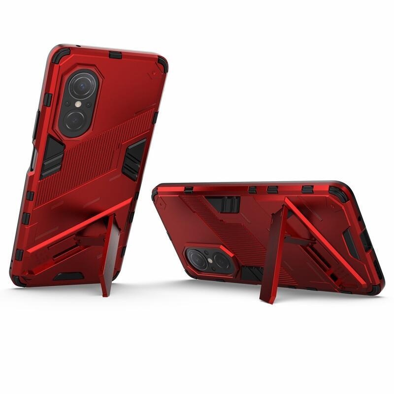 Armory tartós hibrid borító felhajtható állvánnyal a Huawei Nova 9 SE-hez - piros