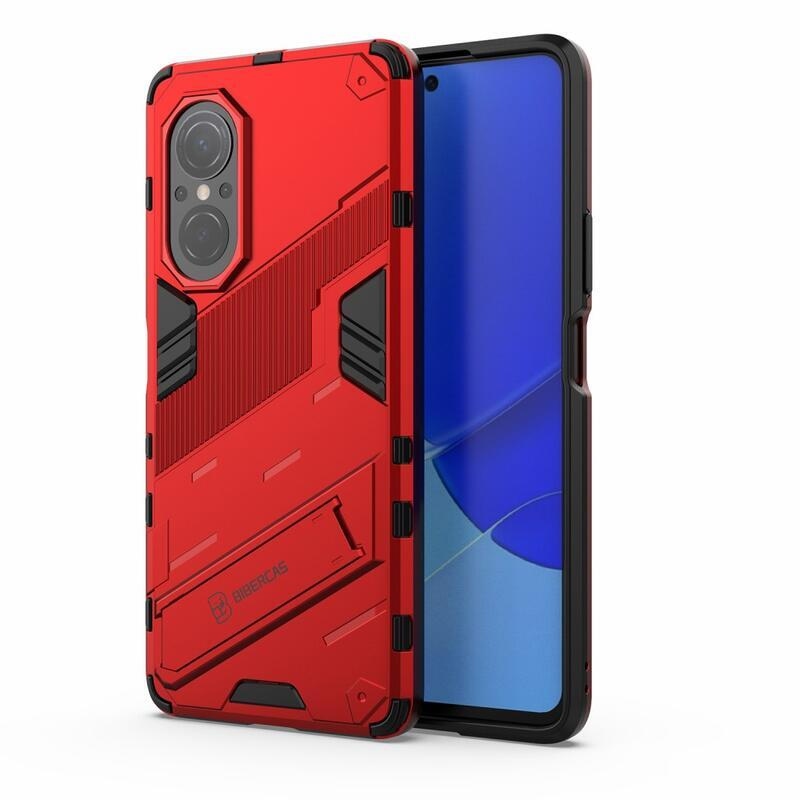 Armory tartós hibrid borító felhajtható állvánnyal a Huawei Nova 9 SE-hez - piros