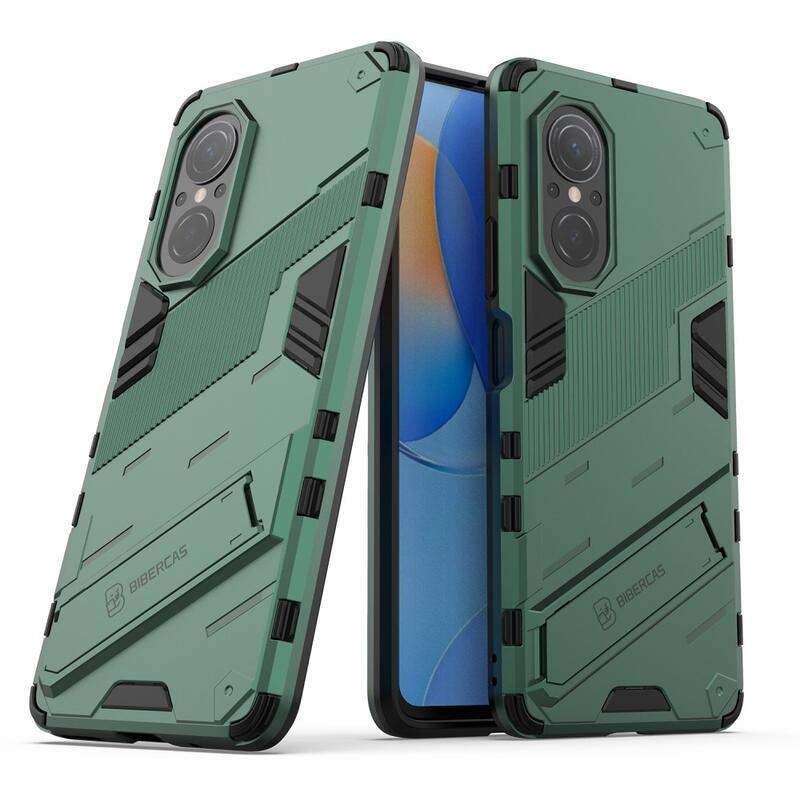 Armory tartós hibrid borító felhajtható állvánnyal a Huawei Nova 9 SE-hez - zöld színű