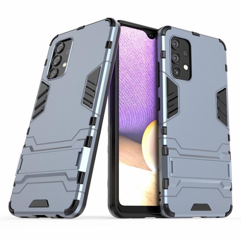 Guard tartós hibrid borító csuklós állvánnyal Samsung Galaxy A32 4G készülékhez - kék