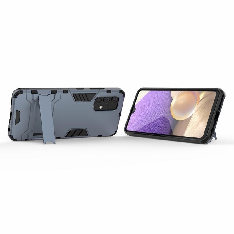 Guard tartós hibrid borító csuklós állvánnyal Samsung Galaxy A32 4G készülékhez - kék