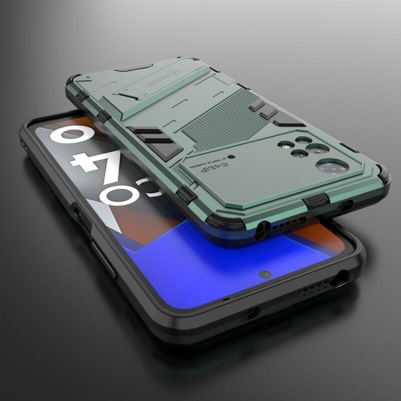 Guard tartós hibrid borítás csuklós állvánnyal Xiaomi Poco M4 Pro 4G-hez - zöld