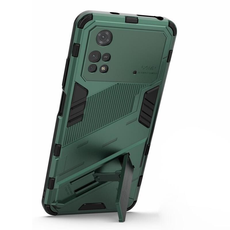 Guard tartós hibrid borítás csuklós állvánnyal Xiaomi Poco M4 Pro 4G-hez - zöld