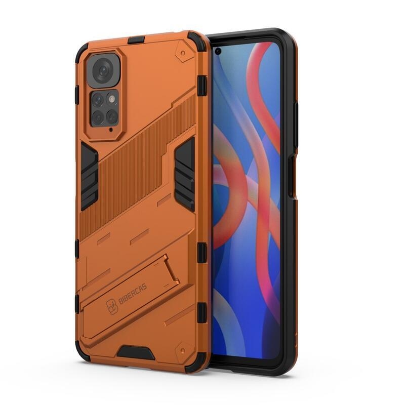 Guard tartós hibrid borító csuklós állvánnyal Xiaomi Redmi Note 11 4G/Note 11S 4G - narancssárga színben