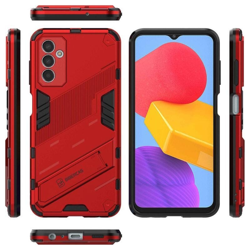 Armory tartós hibrid borító flip állvánnyal Samsung Galaxy M13 4G készülékhez - piros